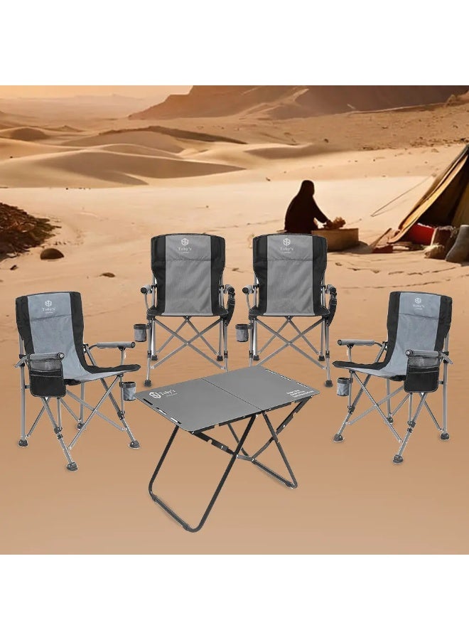 توبيز طقم تخييم من Toby’s – 4 كراسي قابلة للطي مع طاولة تخييم – موديل Combo 2 - Image 1